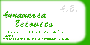 annamaria belovits business card